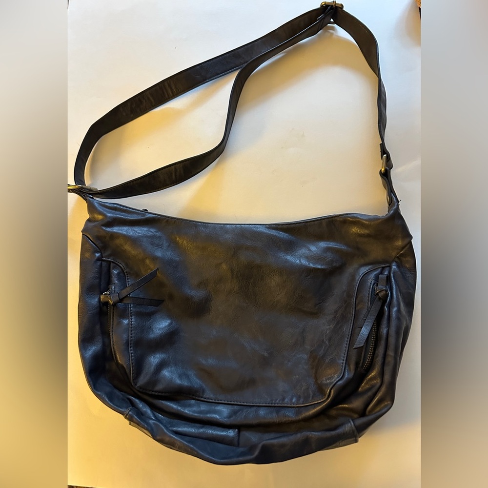 Joy Susan Vegan Purse Bag Dark Navy Shoulder Faux leather